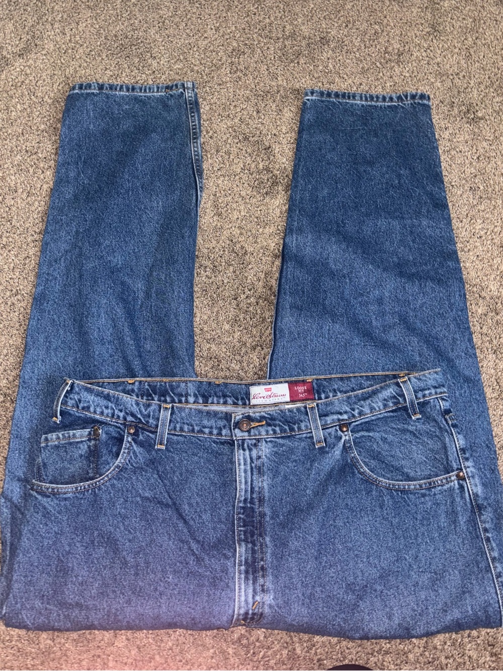 Vintage 90s Loose Fit Levi's Straight-Leg 545 Men's Denim Jeans in Blue